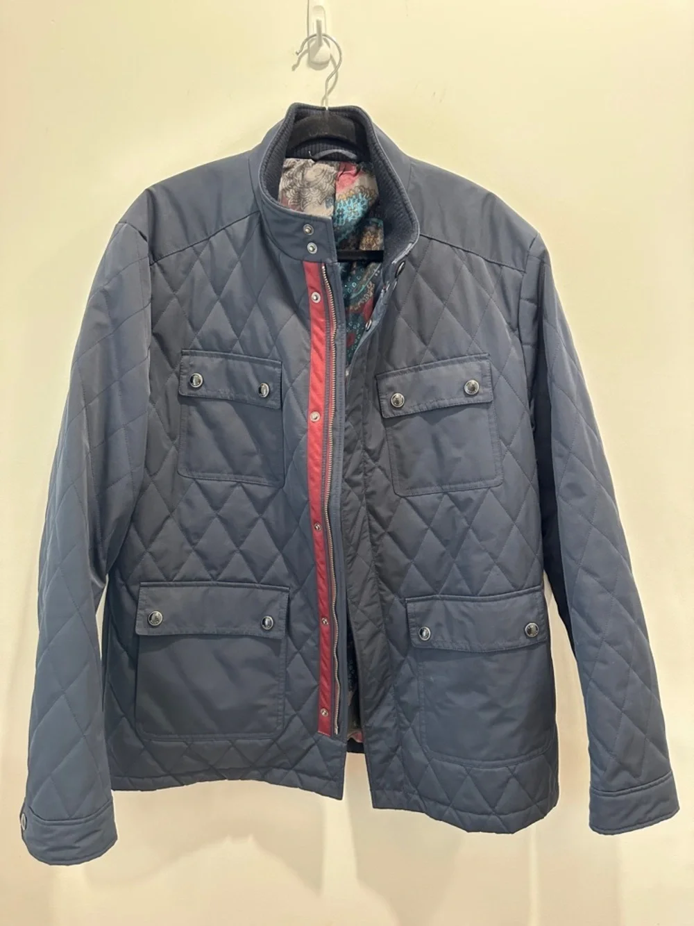 Ted Baker Men's Size 7 XL Quilted Blue Jacket - Lightweight Casual Coat, Nylon